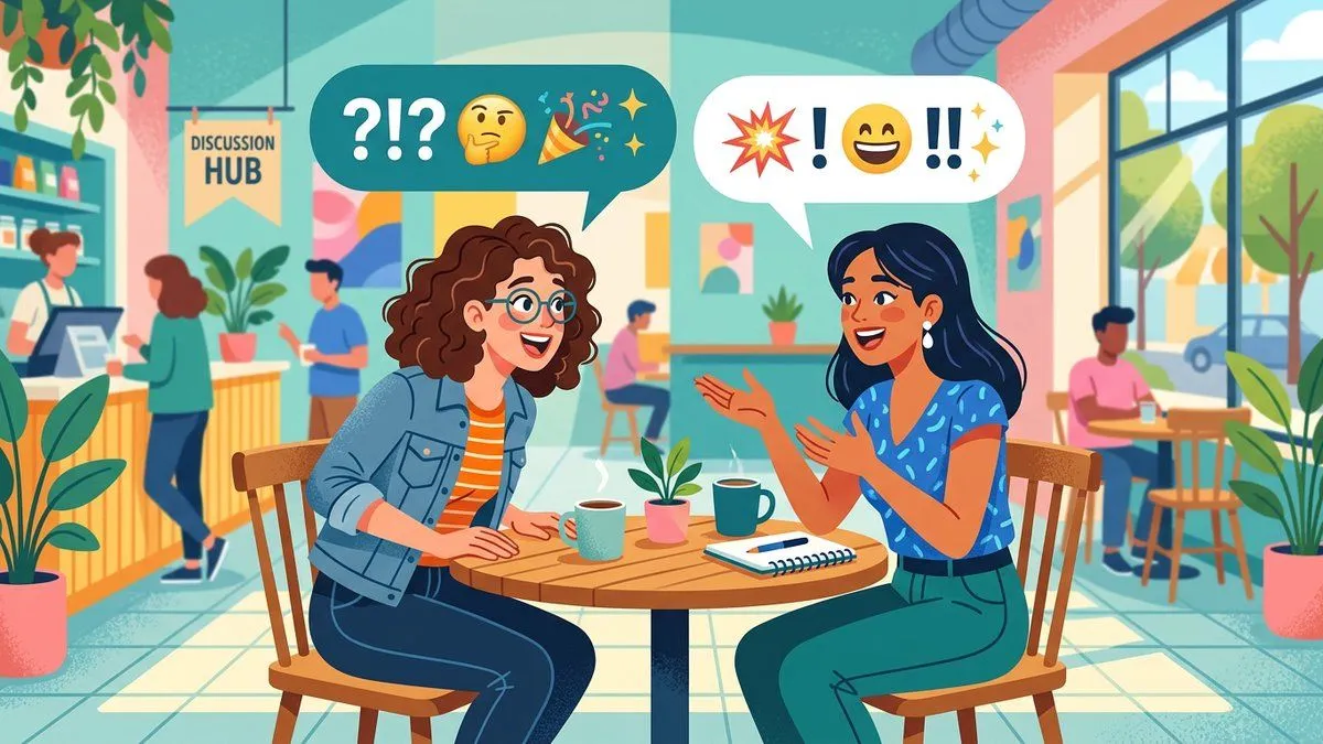 続きを聞きたくて前のめりになる人のイラスト