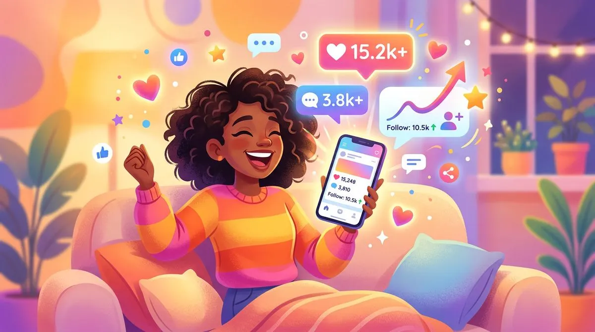 フードやシーンをSNS用に撮影するコンテンツクリエイターのイラスト