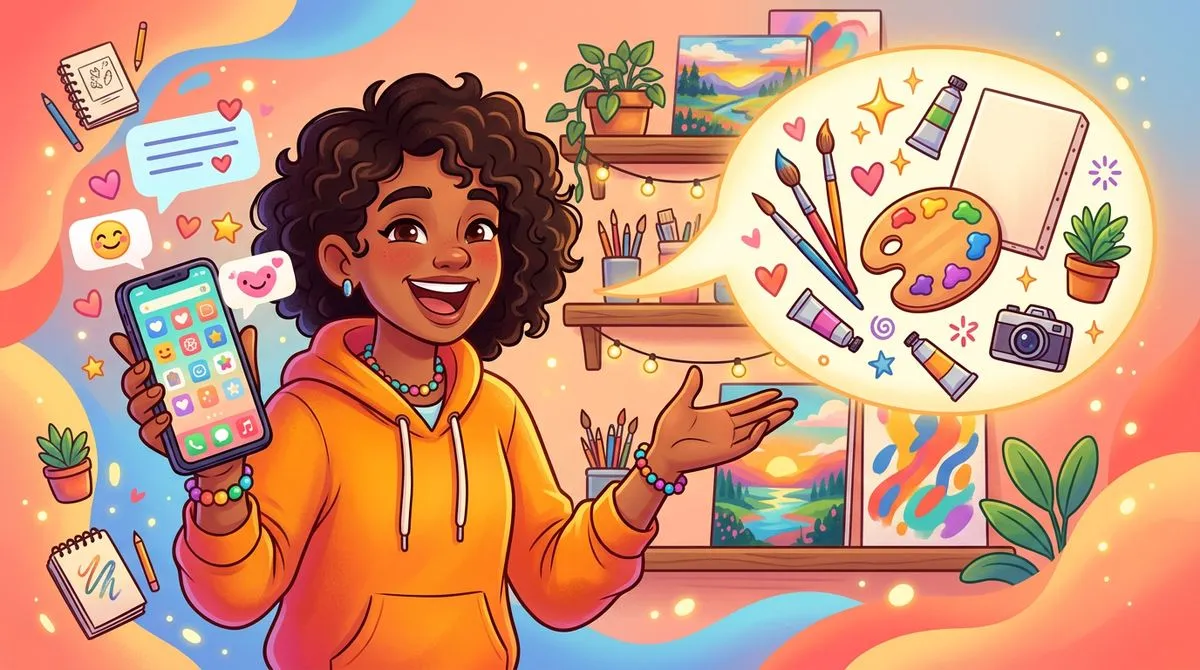 好きなことに情熱を持って話している人のイラスト