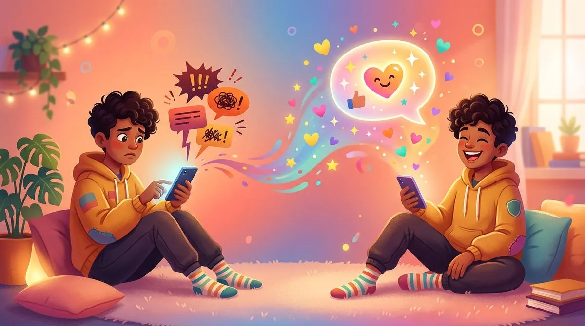 友達に愚痴を話して気持ちが軽くなる人のイラスト